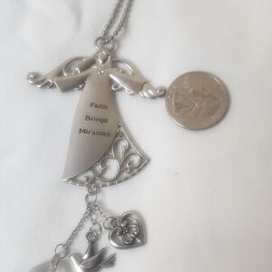 Silver Angel Pendant Necklace